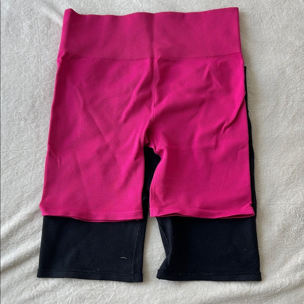 Ryka Women's Fuchsia and Black Bike Shorts
